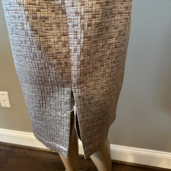 MAGGY LONDON GOLD METALLIC DRESSY SHIFT DRESS - Picture 5 of 6